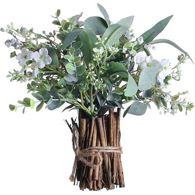 LEDE Plantes Artificielles De 26 Cm - Pot En Bambou Mélangé, Décoration Intérieure - Publicité LEDE Plantes Artificielles De 26 Cm - Pot En Bambou Mélangé, Décoration Intérieure - Publicité