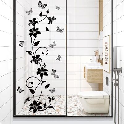 Vision Stickers Muraux À Motif De Vigne Et De Fleurs Noires, Stickers Muraux Minimalistes À Motif Floral Noir Et Papillon, Décoration Murale Pour Chambre, Salon, Salle De Bain - Publicité Vision Stickers Muraux À Motif De Vigne Et De Fleurs Noires, Stickers Muraux Minimalistes À Motif Floral Noir Et Papillon, Décoration Murale Pour Chambre, Salon, Salle De Bain - Publicité