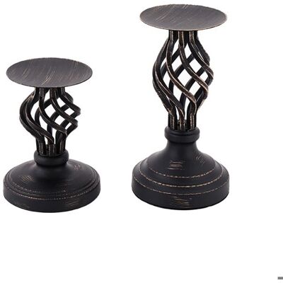 Cellfast Bougeoirs Vintage En Métal Pour Bougie Pilier - Lot De 2 Bougeoirs, Pour Cadeaux, Mariage - Publicité Cellfast Bougeoirs Vintage En Métal Pour Bougie Pilier - Lot De 2 Bougeoirs, Pour Cadeaux, Mariage - Publicité