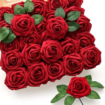 OEM 50 Roses Artificielles, Tige 20,3cm, Fleurs En Mousse Latex, Pour Mariage, Saint Valentin, Décoration Maison - Publicité OEM 50 Roses Artificielles, Tige 20,3cm, Fleurs En Mousse Latex, Pour Mariage, Saint Valentin, Décoration Maison - Publicité