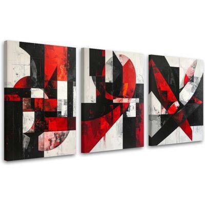 FEEBY Tableaux Sur Toile Lot Abstraction Rouge : Formes Et Formes 3 X 80x120 - Publicité FEEBY Tableaux Sur Toile Lot Abstraction Rouge : Formes Et Formes 3 X 80x120 - Publicité