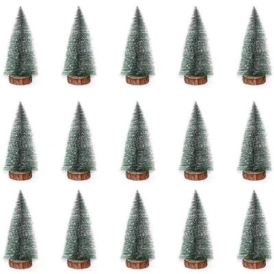 FLAMMKRAFT 15 Mini Sapins De Noël Blancs Enneigés, Décoration Intérieure Et Extérieure, Mini Sapins De Bureau Multifonctionnels - Publicité FLAMMKRAFT 15 Mini Sapins De Noël Blancs Enneigés, Décoration Intérieure Et Extérieure, Mini Sapins De Bureau Multifonctionnels - Publicité