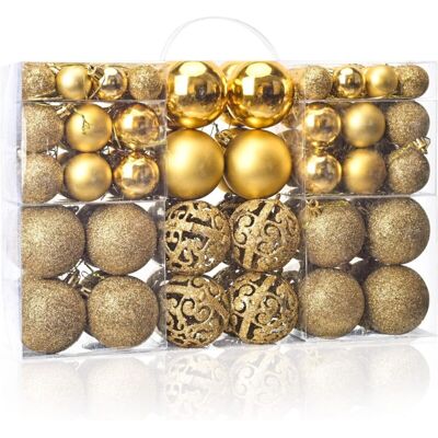 OEM Ensemble De Décorations De Sapin De Noël En Boules - Pour Les Décorations De Sapin De Noël Des Fêtes - Or Incassable, 100 Unités-dou - Publicité OEM Ensemble De Décorations De Sapin De Noël En Boules - Pour Les Décorations De Sapin De Noël Des Fêtes - Or Incassable, 100 Unités-dou - Publicité