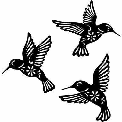 SANS MARQUE - Décoration Murale Colibri Oiseau En Métal Noir, 3 Pièces 10.2in Décoration Murale En Fer Forgé Colibri, Art Mural En Métal Oiseaux Pour Les Amoureux Des Oiseaux Salon - Publicité SANS MARQUE - Décoration Murale Colibri Oiseau En Métal Noir, 3 Pièces 10.2in Décoration Murale En Fer Forgé Colibri, Art Mural En Métal Oiseaux Pour Les Amoureux Des Oiseaux Salon - Publicité
