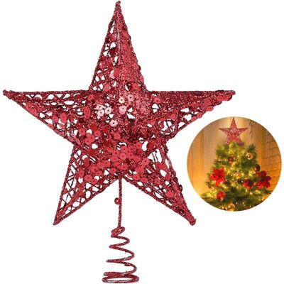 URSUS Arbre De Noël Star Topper, 10 Pouces Noël Tree Topper Étoile Décoration De Noël Étoile À La Cime Scintillante Pour Ornement D'Arbre De Noël Décoration De Fête D'Intérieur - Publicité URSUS Arbre De Noël Star Topper, 10 Pouces Noël Tree Topper Étoile Décoration De Noël Étoile À La Cime Scintillante Pour Ornement D'Arbre De Noël Décoration De Fête D'Intérieur - Publicité
