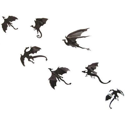 FATRD Lot De 7 Stickers Muraux Dinosaures 3d Pour Halloween, Décorations Murales Et Articles De Fête Pour Chambre Et Salon (noir)-m-black - Publicité FATRD Lot De 7 Stickers Muraux Dinosaures 3d Pour Halloween, Décorations Murales Et Articles De Fête Pour Chambre Et Salon (noir)-m-black - Publicité