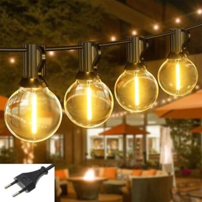ABYSSE Guirlande Lumineuse Exterieure 15m, 20+2 G40 Ampoules,incassable,étanche, Guirlande Guinguette Led Connectable, Blanc Chaud,plug&play,pour Intérieur Jardin Balcon Maison Mariage Fête - Publicité ABYSSE Guirlande Lumineuse Exterieure 15m, 20+2 G40 Ampoules,incassable,étanche, Guirlande Guinguette Led Connectable, Blanc Chaud,plug&play,pour Intérieur Jardin Balcon Maison Mariage Fête - Publicité