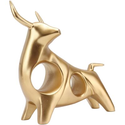 HEAT Sculpture De Taureau Doré En Résine Creuse, Statuette Porte-bonheur Feng Shui, Figurine Artisanale Pour La Décoration De Bureau Ou De Maison - Publicité HEAT Sculpture De Taureau Doré En Résine Creuse, Statuette Porte-bonheur Feng Shui, Figurine Artisanale Pour La Décoration De Bureau Ou De Maison - Publicité