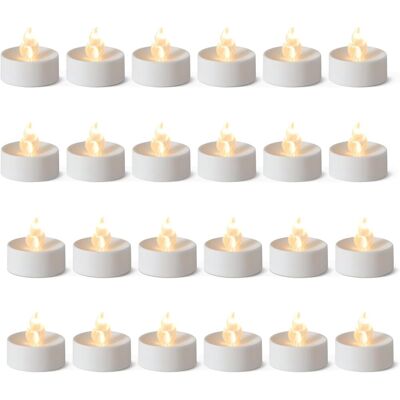 OEM Lot De 24 Bougies Chauffe-plats Led Sans Flamme, Piles Incluses, Blanc, 3,7 Cm X 3,3 Cm, Pour Décoration Intérieure - Publicité OEM Lot De 24 Bougies Chauffe-plats Led Sans Flamme, Piles Incluses, Blanc, 3,7 Cm X 3,3 Cm, Pour Décoration Intérieure - Publicité