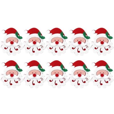 PELTOR Jeffergarden Lot De 10 Écussons En Tissu Non Tissé Pour Décorations De Noël (père Noël) - Publicité PELTOR Jeffergarden Lot De 10 Écussons En Tissu Non Tissé Pour Décorations De Noël (père Noël) - Publicité