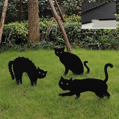 Vision Lot De 3pcs Statue De Chat En Métal Décoration Jardin,décor De Figurine De Chat Pour La Cour Silhouette Animale Réaliste Art De Cour De Chat - Publicité Vision Lot De 3pcs Statue De Chat En Métal Décoration Jardin,décor De Figurine De Chat Pour La Cour Silhouette Animale Réaliste Art De Cour De Chat - Publicité