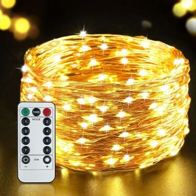 SANS MARQUE Guirlande Lumineuse, 20m 200 Led Guirlande Led Usb Fairy Lights Ip65 Etanche Guirlande De Lumière 8 Modes Décoration Intéri/extéri Pour Chambre Noël Mariage Soirée Jardin, Blanc Chaud Blanc - Publicité SANS MARQUE Guirlande Lumineuse, 20m 200 Led Guirlande Led Usb Fairy Lights Ip65 Etanche Guirlande De Lumière 8 Modes Décoration Intéri/extéri Pour Chambre Noël Mariage Soirée Jardin, Blanc Chaud Blanc - Publicité