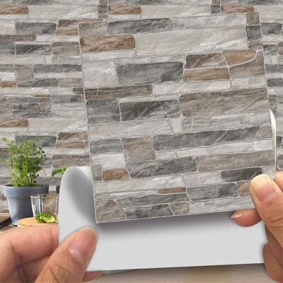 MOXIE Aougo – Lot De 20 Stickers Décoratifs Auto-adhésifs 3d – Imitation Cuir Style Brique Et Pierre – Imperméables Pour Salle De Bain Et Cuisine - Publicité MOXIE Aougo – Lot De 20 Stickers Décoratifs Auto-adhésifs 3d – Imitation Cuir Style Brique Et Pierre – Imperméables Pour Salle De Bain Et Cuisine - Publicité