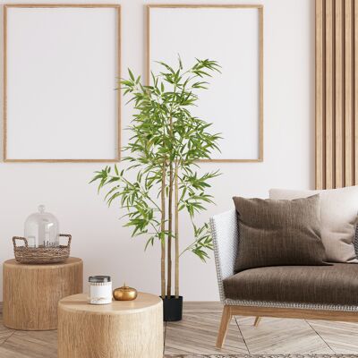 OEM Outsunny Bambou Artificiel 180cm - Arbre Artificiel Très Réaliste, Pot Inclus, Décoration Intérieur - Publicité OEM Outsunny Bambou Artificiel 180cm - Arbre Artificiel Très Réaliste, Pot Inclus, Décoration Intérieur - Publicité