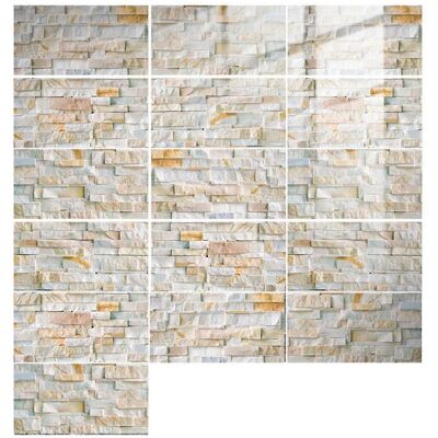 ALLAUVE Lot De 16 Stickers Muraux 3d Autocollants Imitation Brique Et Marbre En Relief Pour La Décoration Intérieure - Publicité ALLAUVE Lot De 16 Stickers Muraux 3d Autocollants Imitation Brique Et Marbre En Relief Pour La Décoration Intérieure - Publicité