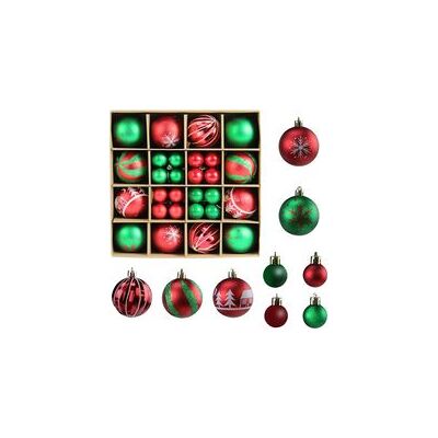 OEM Boules De Noël Rouge Et Vert, 44pcs Boule D'Arbre De Noël, Ornement De Sapin De Noël, Peint Boule Noel Plastique Avec Lanière Pour Decoration Sapin Noel Intérieure Ou Extérieure - Crezuo - Publicité OEM Boules De Noël Rouge Et Vert, 44pcs Boule D'Arbre De Noël, Ornement De Sapin De Noël, Peint Boule Noel Plastique Avec Lanière Pour Decoration Sapin Noel Intérieure Ou Extérieure - Crezuo - Publicité
