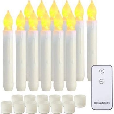 SCORPIO Bougies Coniques Led À Piles Avec Télécommande, Lumière Vacillante, Bougies Coniques Sans Flamme, Lot De 12 Bougies Artificielles Jaune Chaud Pour Halloween Et Fêtes Religieuses - Publicité SCORPIO Bougies Coniques Led À Piles Avec Télécommande, Lumière Vacillante, Bougies Coniques Sans Flamme, Lot De 12 Bougies Artificielles Jaune Chaud Pour Halloween Et Fêtes Religieuses - Publicité