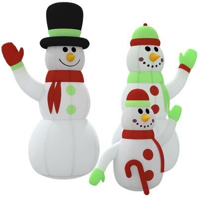 Famille De Bonhomme De Neige Gonflable Avec Led 500 Cm Vidaxl - Publicité Famille De Bonhomme De Neige Gonflable Avec Led 500 Cm Vidaxl - Publicité