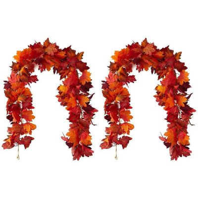 OEM Lot De 2 Guirlandes De Feuilles D'Érable Artificielles, Couronne De Feuilles D'Érable D'Automne De 180 Cm,décoration D'Automne,décoration D'Intérieur Pour Halloween, Thanksgiving, Mariage-crezuo - Publicité OEM Lot De 2 Guirlandes De Feuilles D'Érable Artificielles, Couronne De Feuilles D'Érable D'Automne De 180 Cm,décoration D'Automne,décoration D'Intérieur Pour Halloween, Thanksgiving, Mariage-crezuo - Publicité