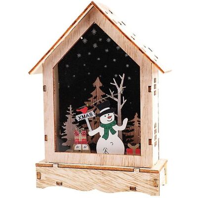 OEM Maison En Bois Brillant Décor Maison Dortoir Ornements Noël Arbre Pendaison Décor - Publicité OEM Maison En Bois Brillant Décor Maison Dortoir Ornements Noël Arbre Pendaison Décor - Publicité