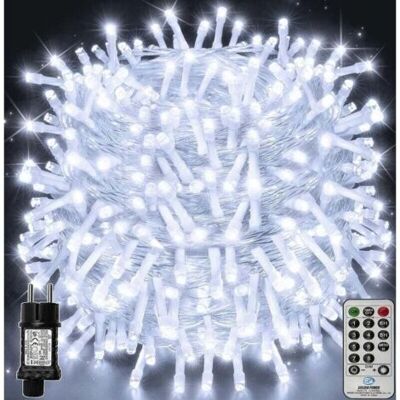 SCORPIO Guirlande Lumineuse Led 100m 1000led, Guirlande Lumineuse De Noël Ip44 Étanche Avec Télécommande Et Minuterie, 8 Modes, Décoration De Fête Pour Noël, Anniversaire, Mariage, Salon, Blanc Froid - Publicité SCORPIO Guirlande Lumineuse Led 100m 1000led, Guirlande Lumineuse De Noël Ip44 Étanche Avec Télécommande Et Minuterie, 8 Modes, Décoration De Fête Pour Noël, Anniversaire, Mariage, Salon, Blanc Froid - Publicité