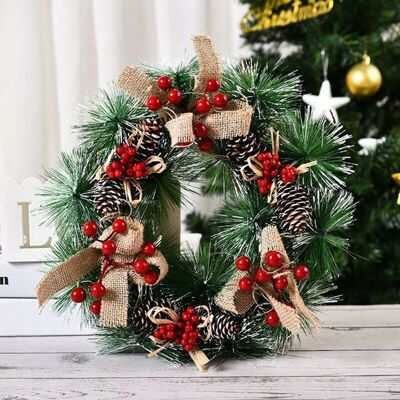 Melissa Guirlande De Noël, Décoration Murale De Vitrine À Suspendre Pour Porte D'Hiver 12,6" Avec Pommes De Pin, Grappes De Baies - Publicité Melissa Guirlande De Noël, Décoration Murale De Vitrine À Suspendre Pour Porte D'Hiver 12,6" Avec Pommes De Pin, Grappes De Baies - Publicité