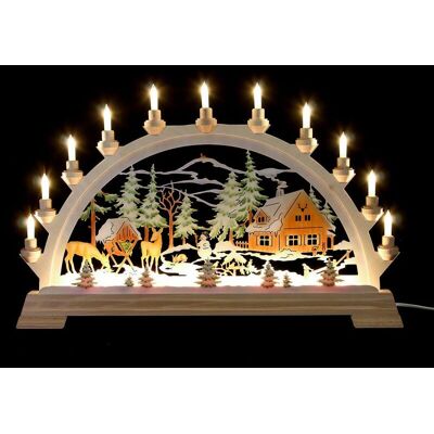 PELTOR Jeffergarden Pont De Bougies Lumineux Led En Bois Pour Père Nol, Ornement De Nol D'Intérieur, Fonctionne À Piles - Publicité PELTOR Jeffergarden Pont De Bougies Lumineux Led En Bois Pour Père Nol, Ornement De Nol D'Intérieur, Fonctionne À Piles - Publicité