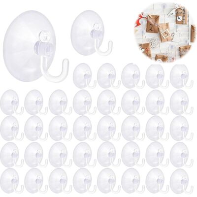 Vision Lot De 40 Crochet Ventouse Transparent Crochet Muraux Avec Ventouse D'Aspiration Petite Ventouse Crochet Plastique Pour Suspendre Des Lumineuse, Couronne De Noël, Décorations (40mm) - Publicité Vision Lot De 40 Crochet Ventouse Transparent Crochet Muraux Avec Ventouse D'Aspiration Petite Ventouse Crochet Plastique Pour Suspendre Des Lumineuse, Couronne De Noël, Décorations (40mm) - Publicité