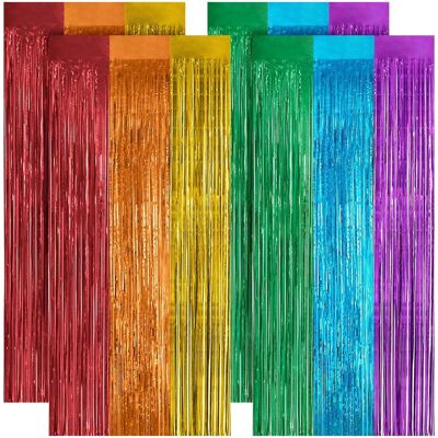 OEM 4pcs Rideau À Franges, Aluminium Brillant, Multicolor, 1m X 2m, Décoration Fête Mariage Anniversaire - Publicité OEM 4pcs Rideau À Franges, Aluminium Brillant, Multicolor, 1m X 2m, Décoration Fête Mariage Anniversaire - Publicité
