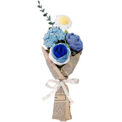 FATRD Fleur Tricotée Au Crochet Faite Main En Laine Multicolore 39 Cm, Bouquet De Fleurs Artificielles, Cadeau Et Décoration Intérieure-blue - Publicité FATRD Fleur Tricotée Au Crochet Faite Main En Laine Multicolore 39 Cm, Bouquet De Fleurs Artificielles, Cadeau Et Décoration Intérieure-blue - Publicité