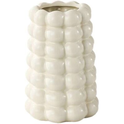 SANS MARQUE Vase Décoratif En Céramique À Bulles, Pot De Fleurs Moderne Et Unique Pour Salon, Bureau Ou Entrée, Crème Blanc - Publicité SANS MARQUE Vase Décoratif En Céramique À Bulles, Pot De Fleurs Moderne Et Unique Pour Salon, Bureau Ou Entrée, Crème Blanc - Publicité