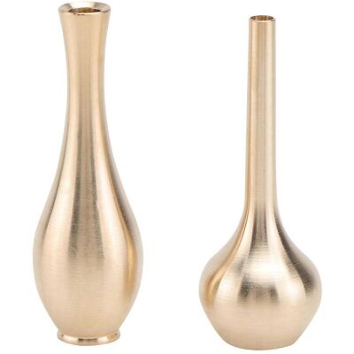 LISATR Lot De 2 Mini Vases Décoratifs En Cuivre Pur, Vases De Bureau En Laiton, Vases Créatifs (2 Styles)-6x2.5cm-golden - Publicité LISATR Lot De 2 Mini Vases Décoratifs En Cuivre Pur, Vases De Bureau En Laiton, Vases Créatifs (2 Styles)-6x2.5cm-golden - Publicité