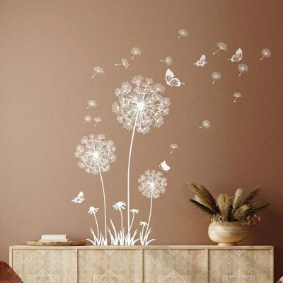 PELTOR Stickers Muraux Pissenlit Autocollants Muraux Fleurs Blanc Amovible Papillons Stickers Mural Pour Salons Chambres Bureaux Canapé Fond Décoration Murale De La Maison - Publicité PELTOR Stickers Muraux Pissenlit Autocollants Muraux Fleurs Blanc Amovible Papillons Stickers Mural Pour Salons Chambres Bureaux Canapé Fond Décoration Murale De La Maison - Publicité