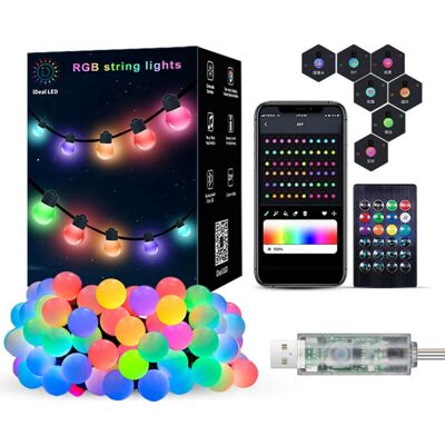 OEM Guirlande Lumineuse 10m Multicolore Étanche Avec Télécommande, Lumières Guirlande, App, Contrôle Intelligent, Lumière Symphonie, Ligne Cuir, Cordon Lampe, Jardin, Décoration Noël, Lanterne-dou - Publicité OEM Guirlande Lumineuse 10m Multicolore Étanche Avec Télécommande, Lumières Guirlande, App, Contrôle Intelligent, Lumière Symphonie, Ligne Cuir, Cordon Lampe, Jardin, Décoration Noël, Lanterne-dou - Publicité