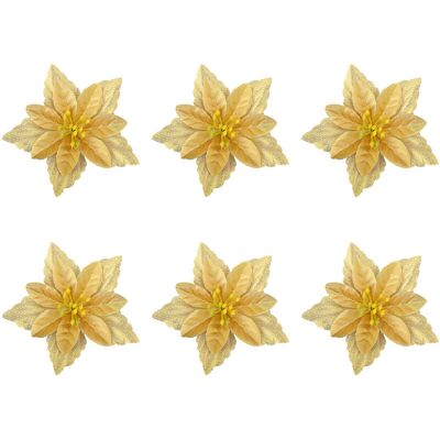 PELTOR Jeffergarden Nouvelle Petite Fleur De Noël Double Couche, Ornement De Noël Multicolore, Accessoire De Décoration Pour Sapin De Noël - Or Clair - Publicité PELTOR Jeffergarden Nouvelle Petite Fleur De Noël Double Couche, Ornement De Noël Multicolore, Accessoire De Décoration Pour Sapin De Noël - Or Clair - Publicité