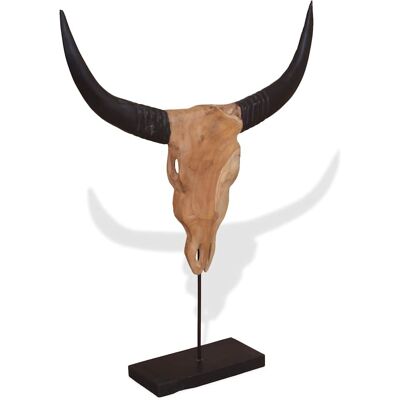 DESIGN IN Sculpture De Crâne De Taureau Teck 66x15x88 Cm - Publicité DESIGN IN Sculpture De Crâne De Taureau Teck 66x15x88 Cm - Publicité
