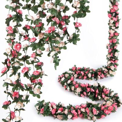 Vision Guirlande De 8 Roses Artificielles De 2,3 M De Long, Feuilles Vertes, Pour Décoration Murale, Fête, Mariage, Anniversaire, Noël - Publicité Vision Guirlande De 8 Roses Artificielles De 2,3 M De Long, Feuilles Vertes, Pour Décoration Murale, Fête, Mariage, Anniversaire, Noël - Publicité