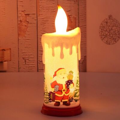 XISRENS Bougies Sans Flamme, Bougies De Noël À Flamme Blanche Chaude Avec Motif Bonhomme De Neige Et Père Noël, Fonctionnant Sur Piles - Le Père Noël B - Publicité XISRENS Bougies Sans Flamme, Bougies De Noël À Flamme Blanche Chaude Avec Motif Bonhomme De Neige Et Père Noël, Fonctionnant Sur Piles - Le Père Noël B - Publicité