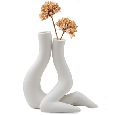 BRAST Vase Decoratif, Vase Blanc Ceramique, Vase Moderne Pour Pampa, Couple Amoureux En Céramique - Publicité BRAST Vase Decoratif, Vase Blanc Ceramique, Vase Moderne Pour Pampa, Couple Amoureux En Céramique - Publicité
