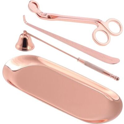 NO BRAND Pair - Kit D'Outils De Couverture De Bougie, Éteignoir À Bougie, Coupe-mèche, Cuillère À Mèche En Acier Inoxydable Et Plateau De Rangement(or Rose) - Publicité NO BRAND Pair - Kit D'Outils De Couverture De Bougie, Éteignoir À Bougie, Coupe-mèche, Cuillère À Mèche En Acier Inoxydable Et Plateau De Rangement(or Rose) - Publicité