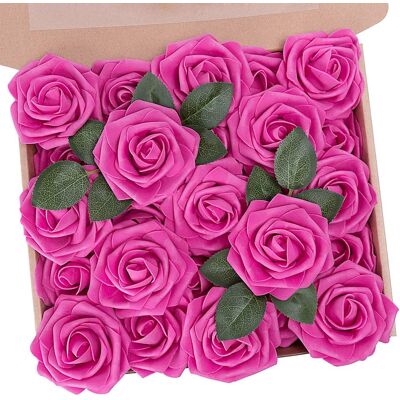 OEM 25 Fleurs Artificielles, Rose En Mousse, Tige Ajustable, 8cm, Pour Mariage, Diy - Publicité OEM 25 Fleurs Artificielles, Rose En Mousse, Tige Ajustable, 8cm, Pour Mariage, Diy - Publicité