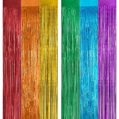 OEM 4pcs Rideau À Franges, Aluminium Brillant, Multicolor, 1m X 2m, Décoration Fête Mariage Anniversaire - Publicité OEM 4pcs Rideau À Franges, Aluminium Brillant, Multicolor, 1m X 2m, Décoration Fête Mariage Anniversaire - Publicité