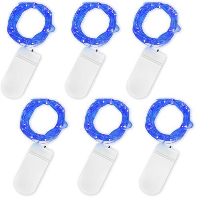 SANS MARQUE Guirlande Lumineuse À Piles, Lot De 6 Pièce Fée Chaîne Lumières 2m 20 Leds Guirlande En Cuivre Étanche Pour Décoration Anniversaire, Fête, Mariage, Noël, Pelouse (bleu) - Publicité SANS MARQUE Guirlande Lumineuse À Piles, Lot De 6 Pièce Fée Chaîne Lumières 2m 20 Leds Guirlande En Cuivre Étanche Pour Décoration Anniversaire, Fête, Mariage, Noël, Pelouse (bleu) - Publicité