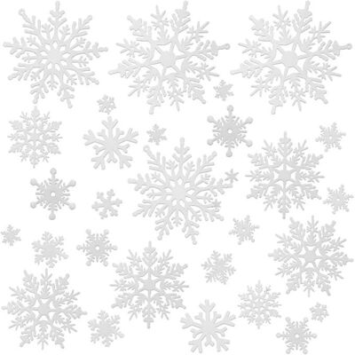 IRISFR Flocon De Neige Decoration, 32 Pièces Ornement, 16 Styles, Ornement En Forme De Flocon De Neige, Mini Flocon De Neige, Décoration De Noël - Publicité IRISFR Flocon De Neige Decoration, 32 Pièces Ornement, 16 Styles, Ornement En Forme De Flocon De Neige, Mini Flocon De Neige, Décoration De Noël - Publicité