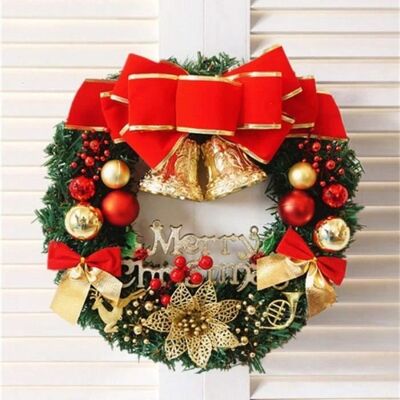 Cellfast Couronne Noël Grande Guirlande Fleurs Décor Diy Noël Maison Bureau Magasin Decoration Porte Mur Sapin De Noel (diametre 30cm) - Publicité Cellfast Couronne Noël Grande Guirlande Fleurs Décor Diy Noël Maison Bureau Magasin Decoration Porte Mur Sapin De Noel (diametre 30cm) - Publicité