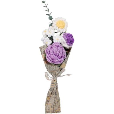 FATRD Fleur Tricotée Au Crochet Faite Main En Laine Multicolore 39 Cm, Bouquet De Fleurs Artificielles, Cadeau Et Décoration Intérieure-purple - Publicité FATRD Fleur Tricotée Au Crochet Faite Main En Laine Multicolore 39 Cm, Bouquet De Fleurs Artificielles, Cadeau Et Décoration Intérieure-purple - Publicité