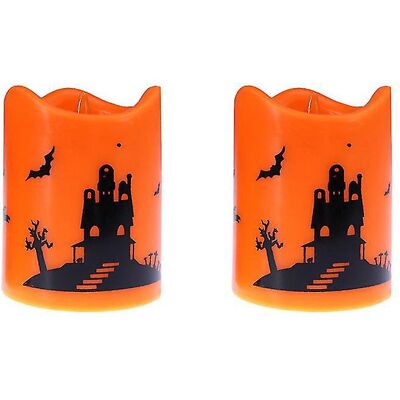 YUDO Lot De 2 Bougies Led Pour Décorations D'Halloween - Publicité YUDO Lot De 2 Bougies Led Pour Décorations D'Halloween - Publicité