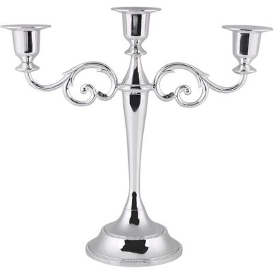 MOXIE Chandelier 3 Branches Bougeoir En Métal Vintage Pour Mariage Décor Maison Table (color : Silver) - Publicité MOXIE Chandelier 3 Branches Bougeoir En Métal Vintage Pour Mariage Décor Maison Table (color : Silver) - Publicité
