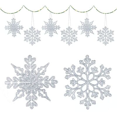 OEM Flocon De Neige Decoration De Noël, 36 Décorations À Suspendre Avec Flocon De Neige De 10cm Et 36 Cordon, Ornements De Flocon De Neige Pour Fenêtre Arbre De Noël Décoration D'Hiver (argent) - Publicité OEM Flocon De Neige Decoration De Noël, 36 Décorations À Suspendre Avec Flocon De Neige De 10cm Et 36 Cordon, Ornements De Flocon De Neige Pour Fenêtre Arbre De Noël Décoration D'Hiver (argent) - Publicité