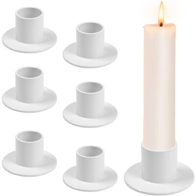 Generic 6 Pcs Bougeoirs Blanc En Métal, Porte Bougie De Table, Support Bougie Chandelle, Convient Aux Bougies De Diamètre Inférieur À 2 Cm - Publicité Generic 6 Pcs Bougeoirs Blanc En Métal, Porte Bougie De Table, Support Bougie Chandelle, Convient Aux Bougies De Diamètre Inférieur À 2 Cm - Publicité